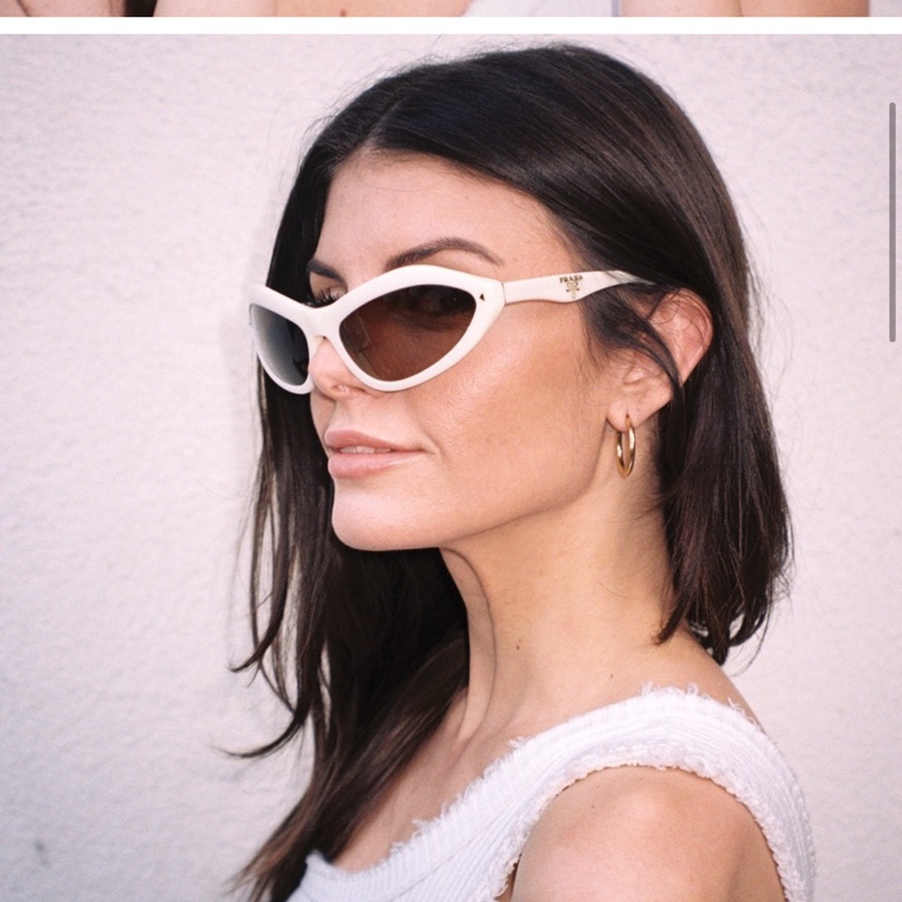 Prada Ivory Cat Eye Y2K Sunglasses